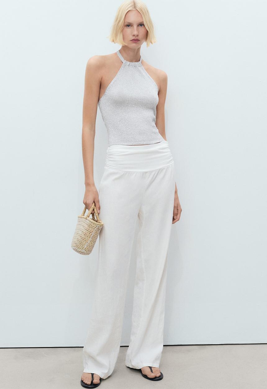 MANGO - Top marieta - silver