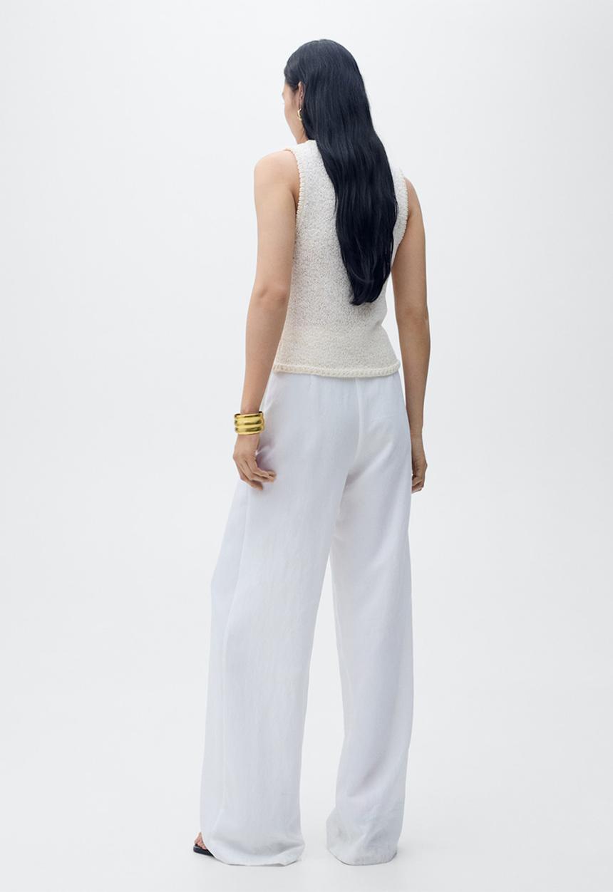 MANGO - Pantalon bonnie - white
