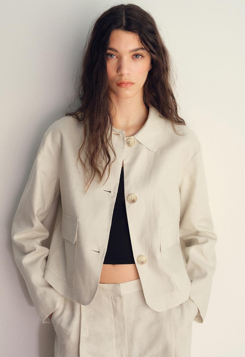 MANGO - Jacket leo  -  light beige
