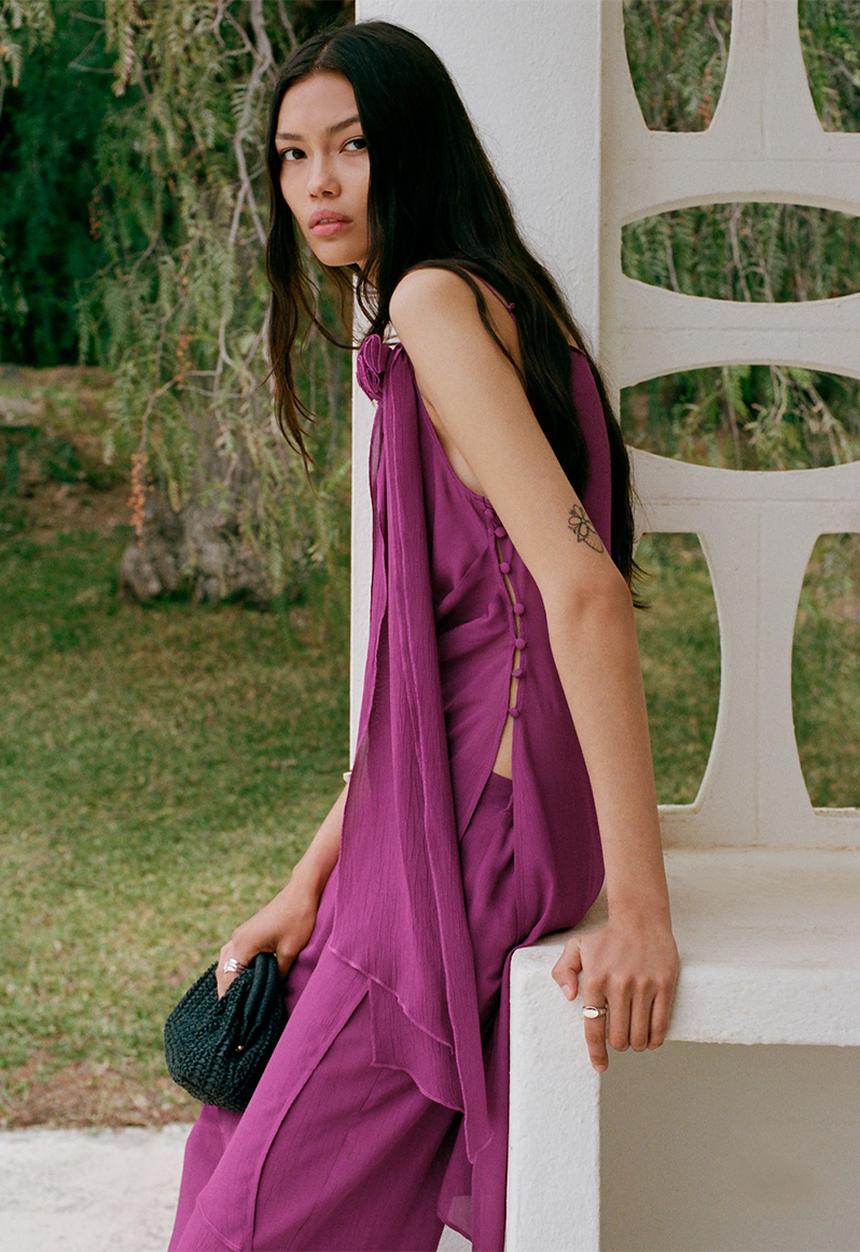 MANGO - Top floris - mid-purple