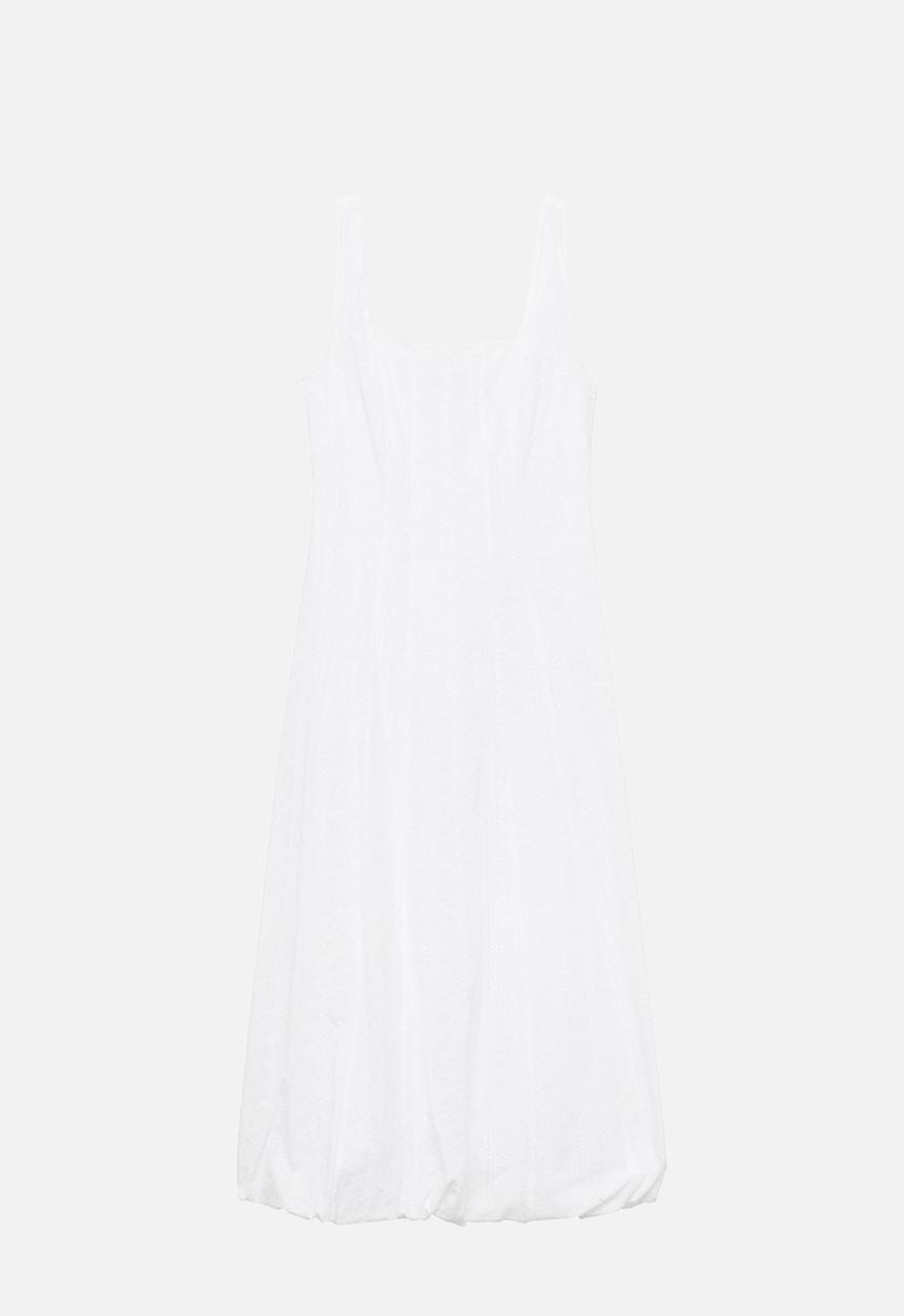 MANGO - Dress pleats -  white