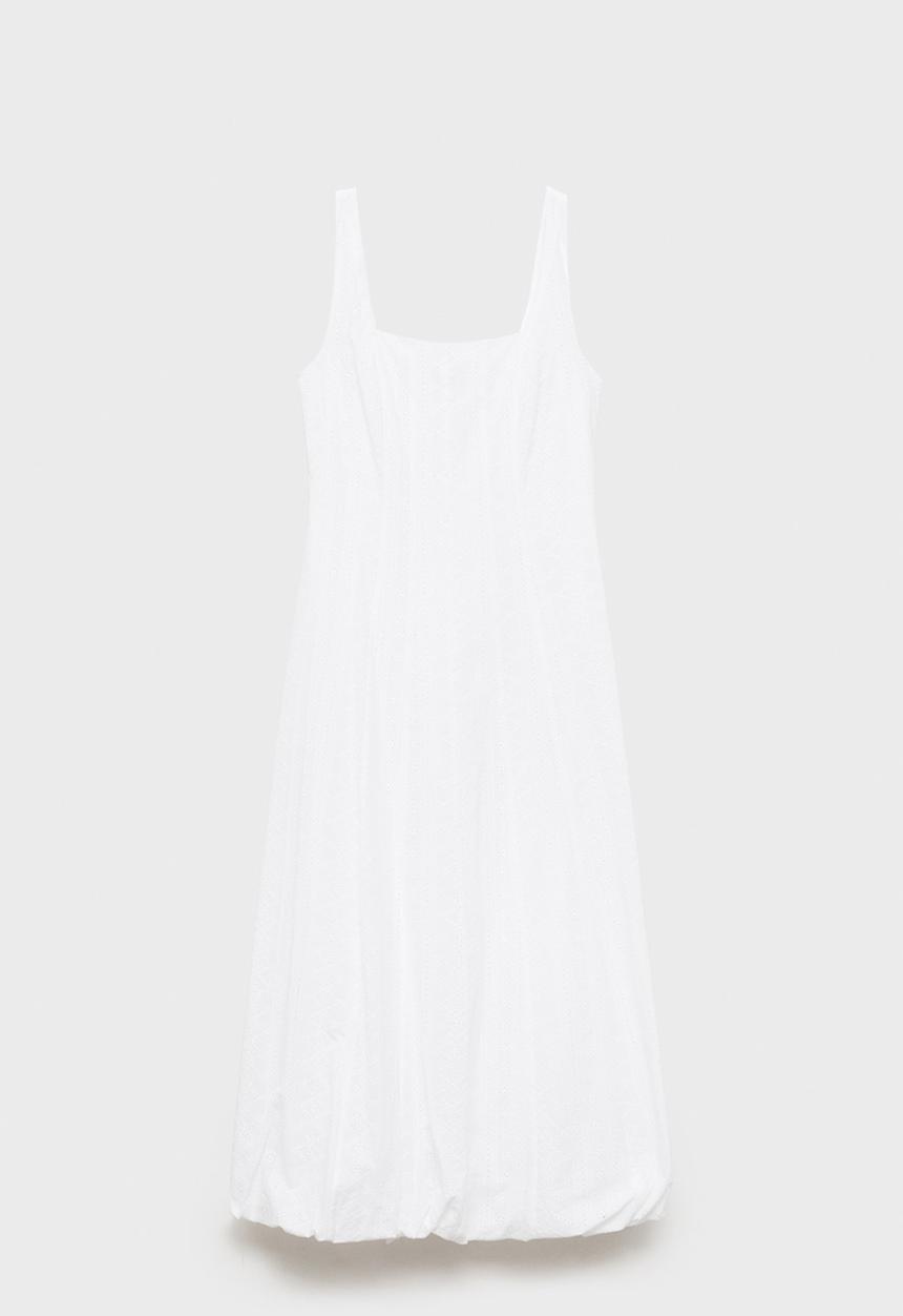 MANGO - Dress pleats -  white