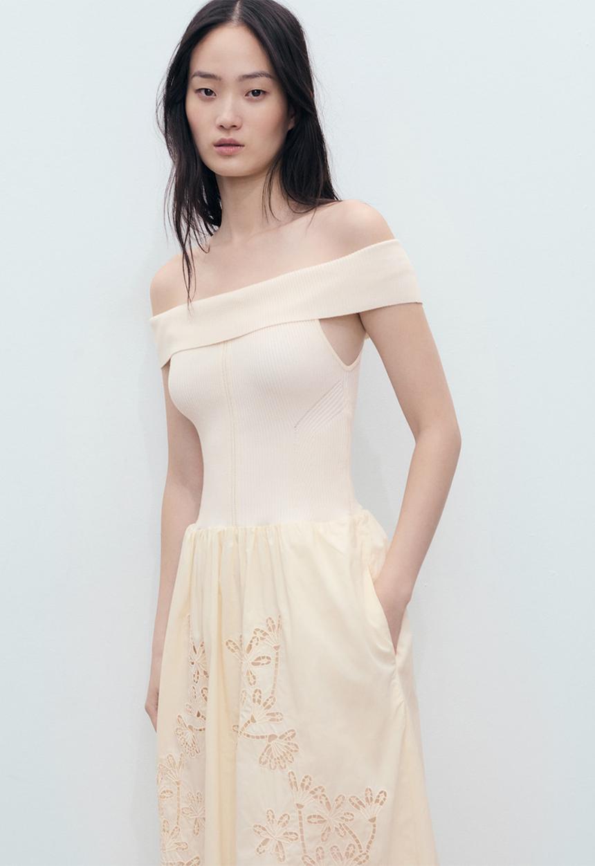 MANGO - Dress tano -  light beige