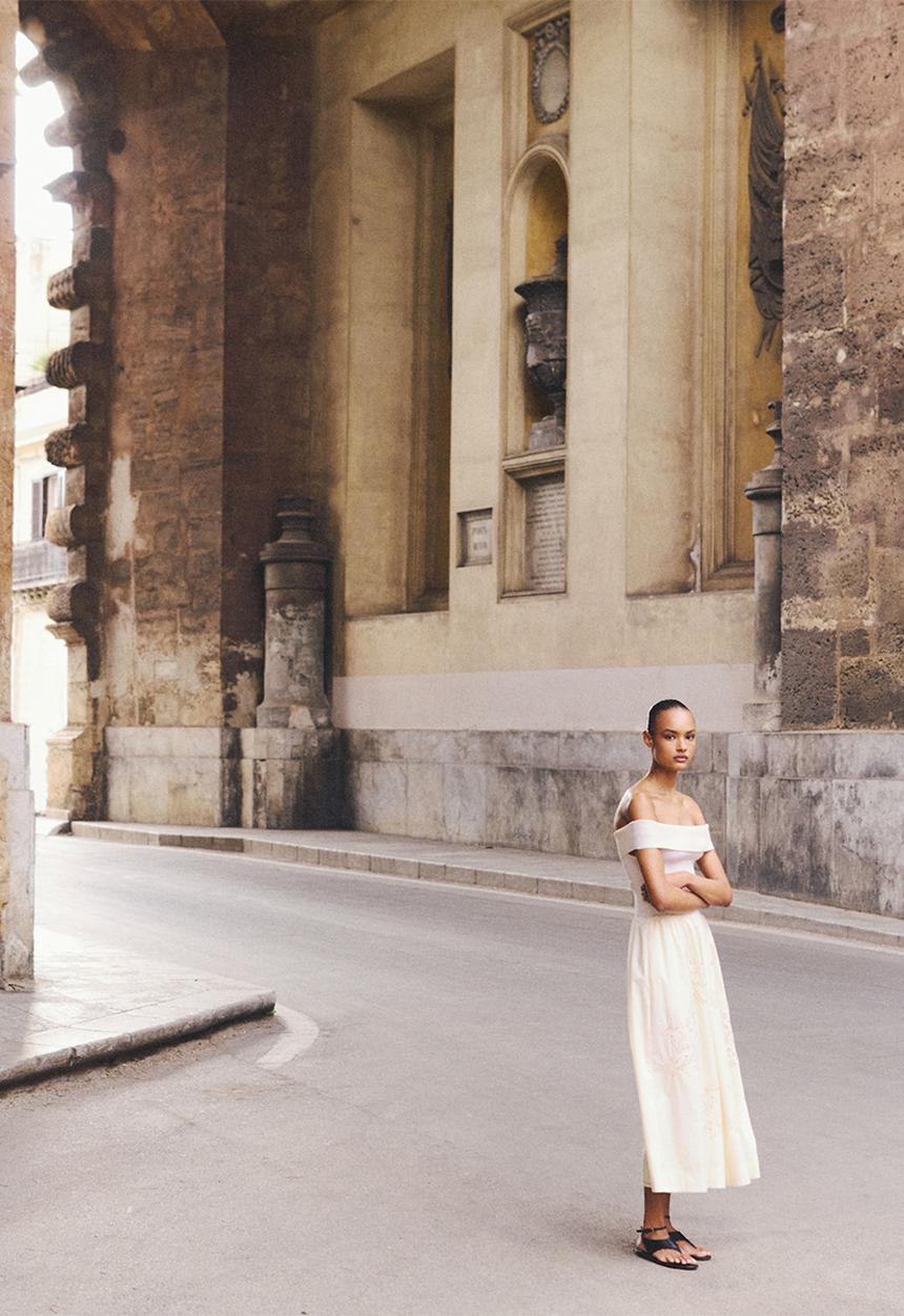MANGO - Dress tano -  light beige