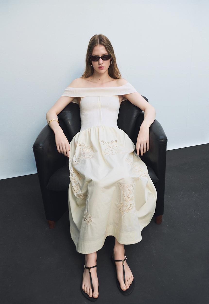 MANGO - Dress tano -  light beige
