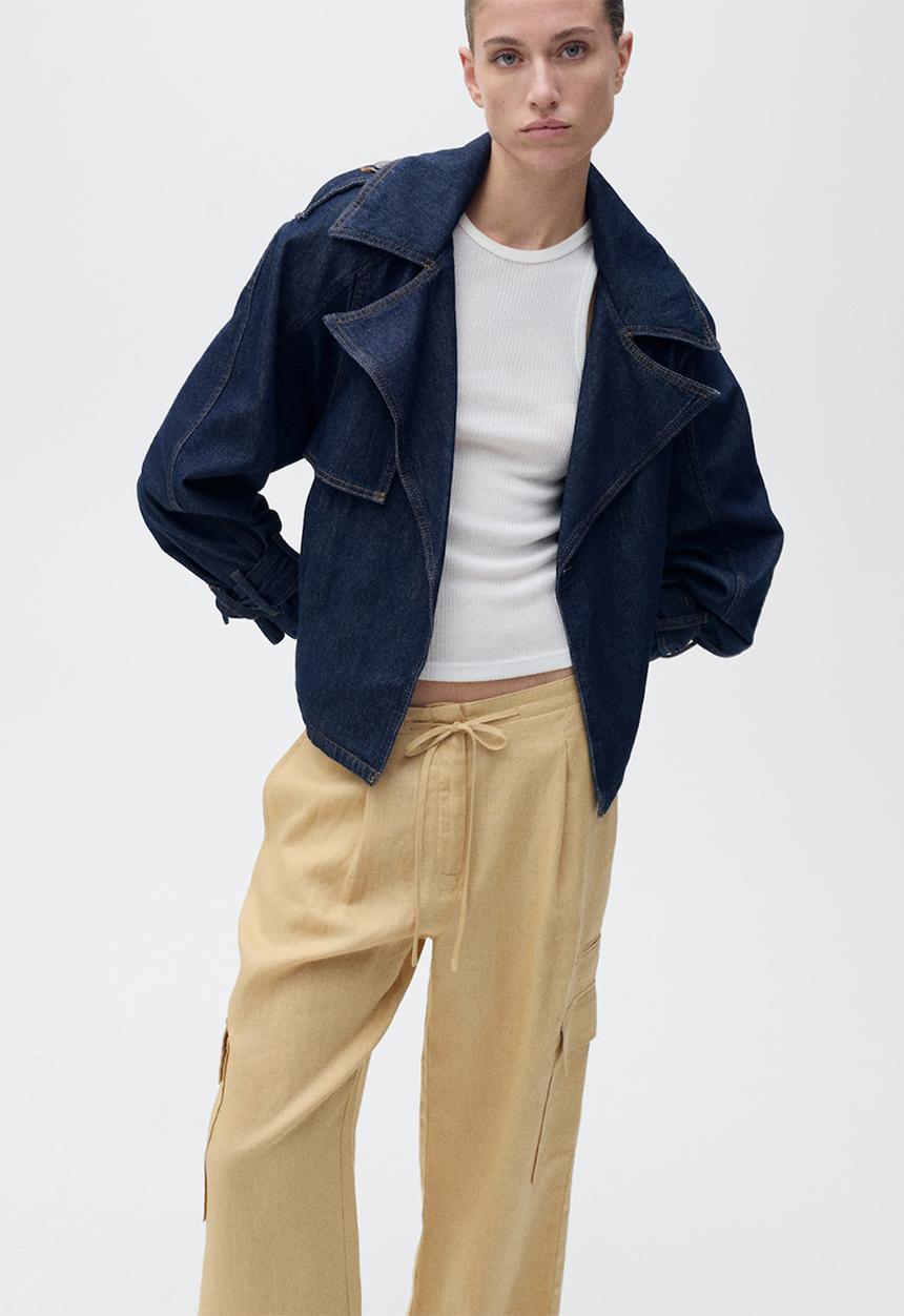 MANGO - Pantalon olive - medium yellow