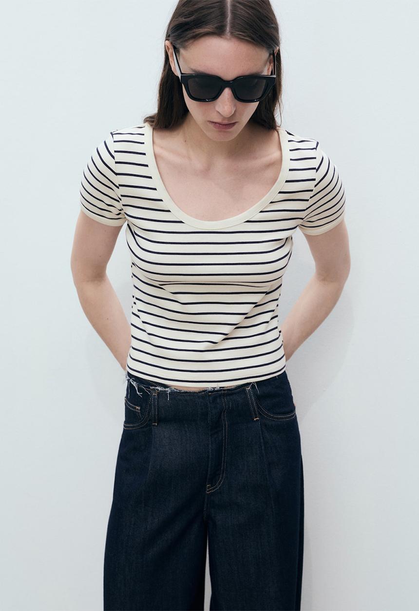 MANGO - Camiseta olim - natural