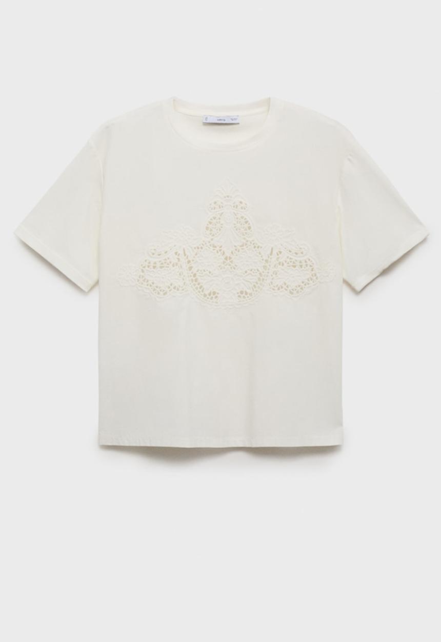 MANGO - T-shirt hen  -  white
