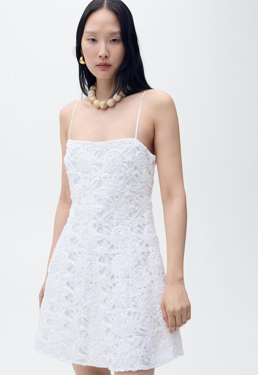 MANGO - Dress fruit -  white