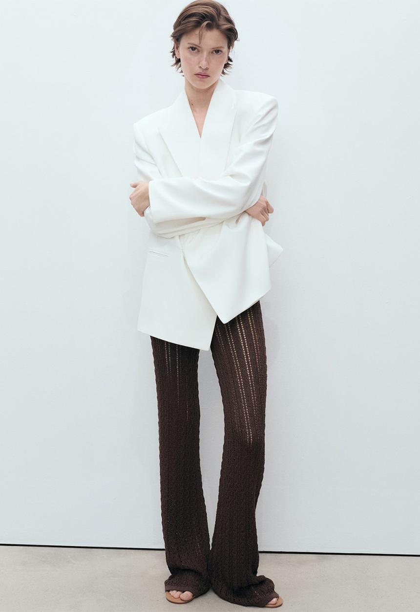 MANGO - Trousers magnolia -  dark brown