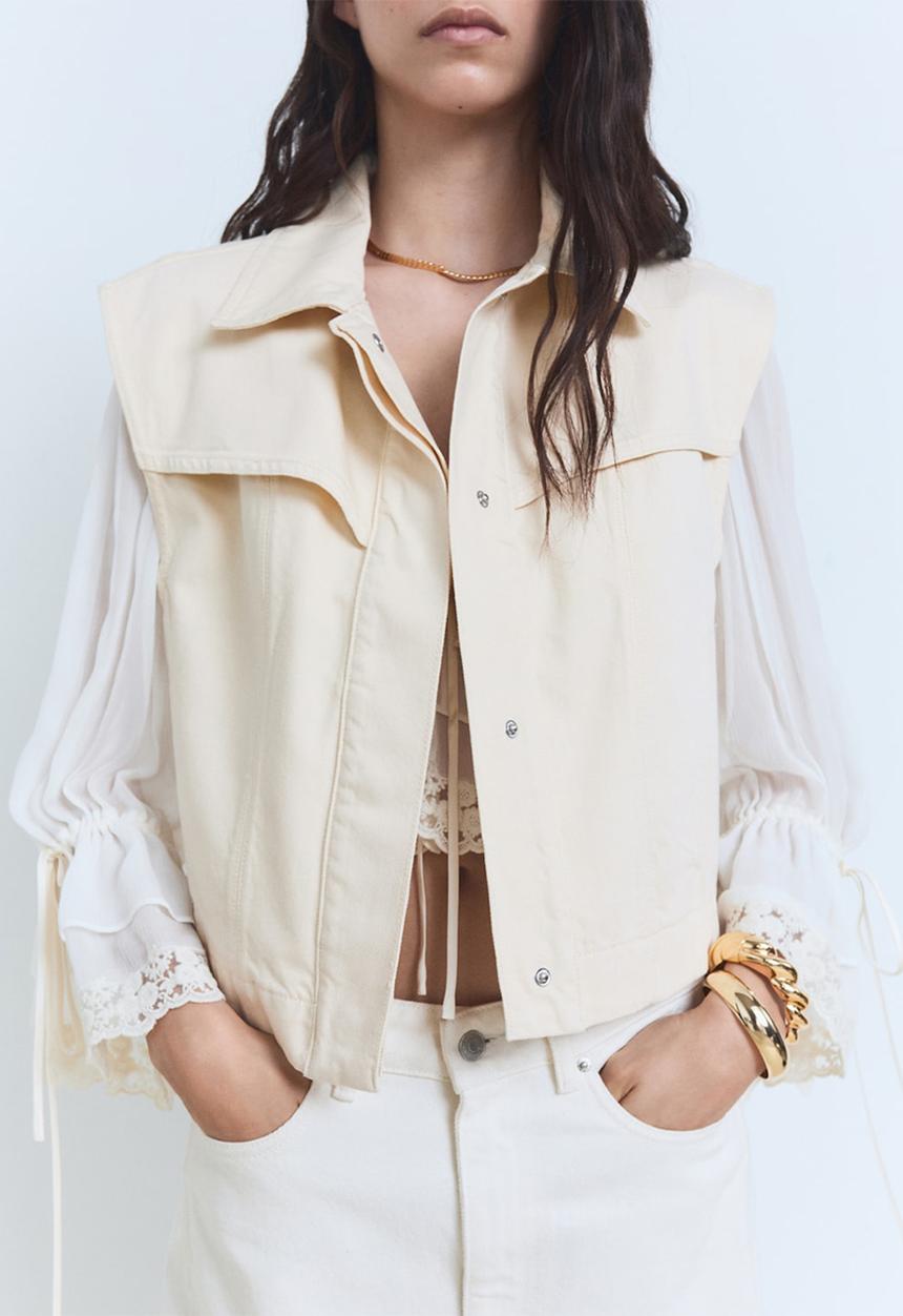 MANGO - Vest erin  -  light beige