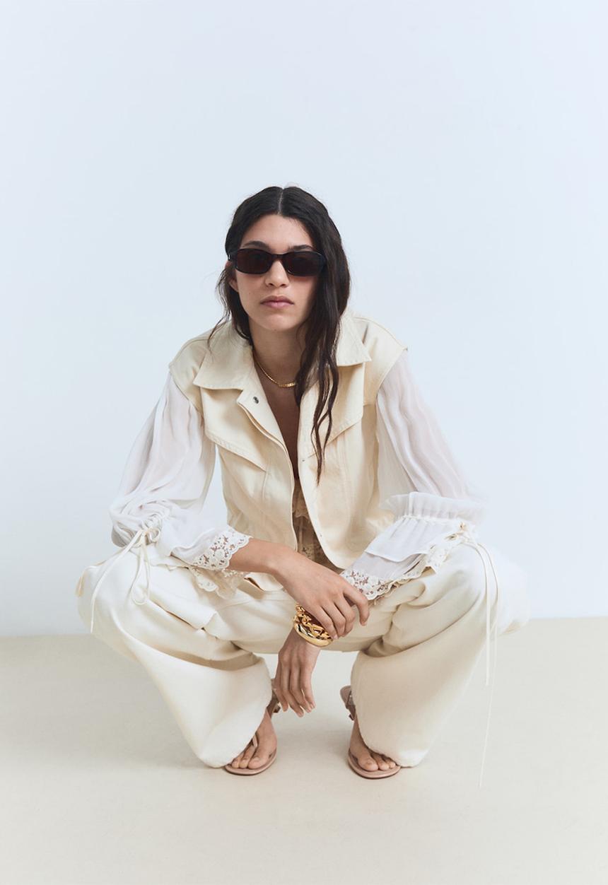 MANGO - Vest erin  -  light beige