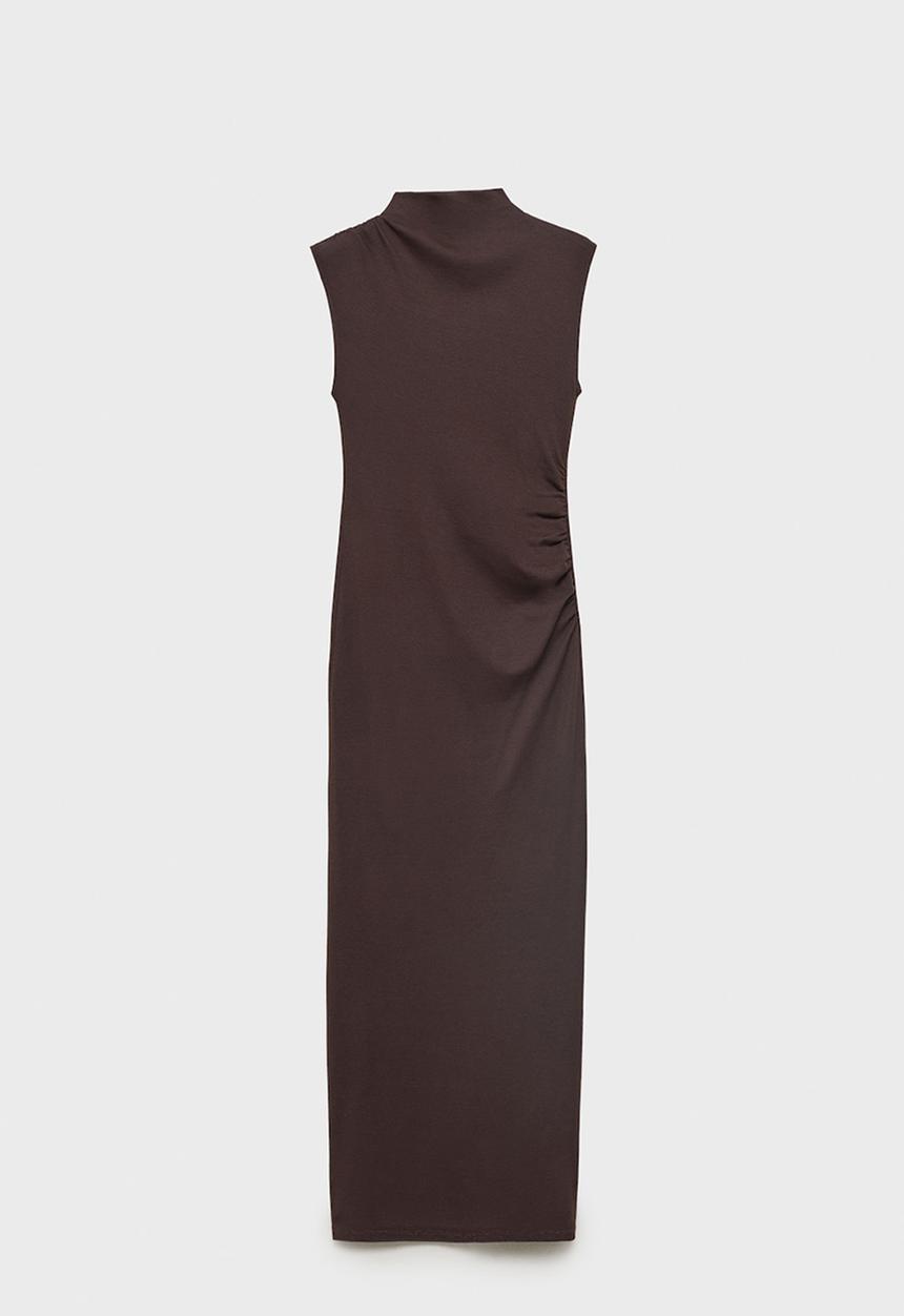 MANGO - Vestido curra - brown