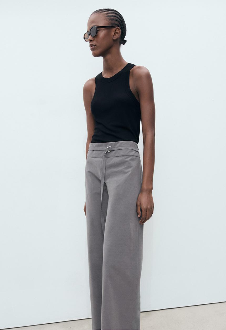 MANGO - Trousers mali -  gray