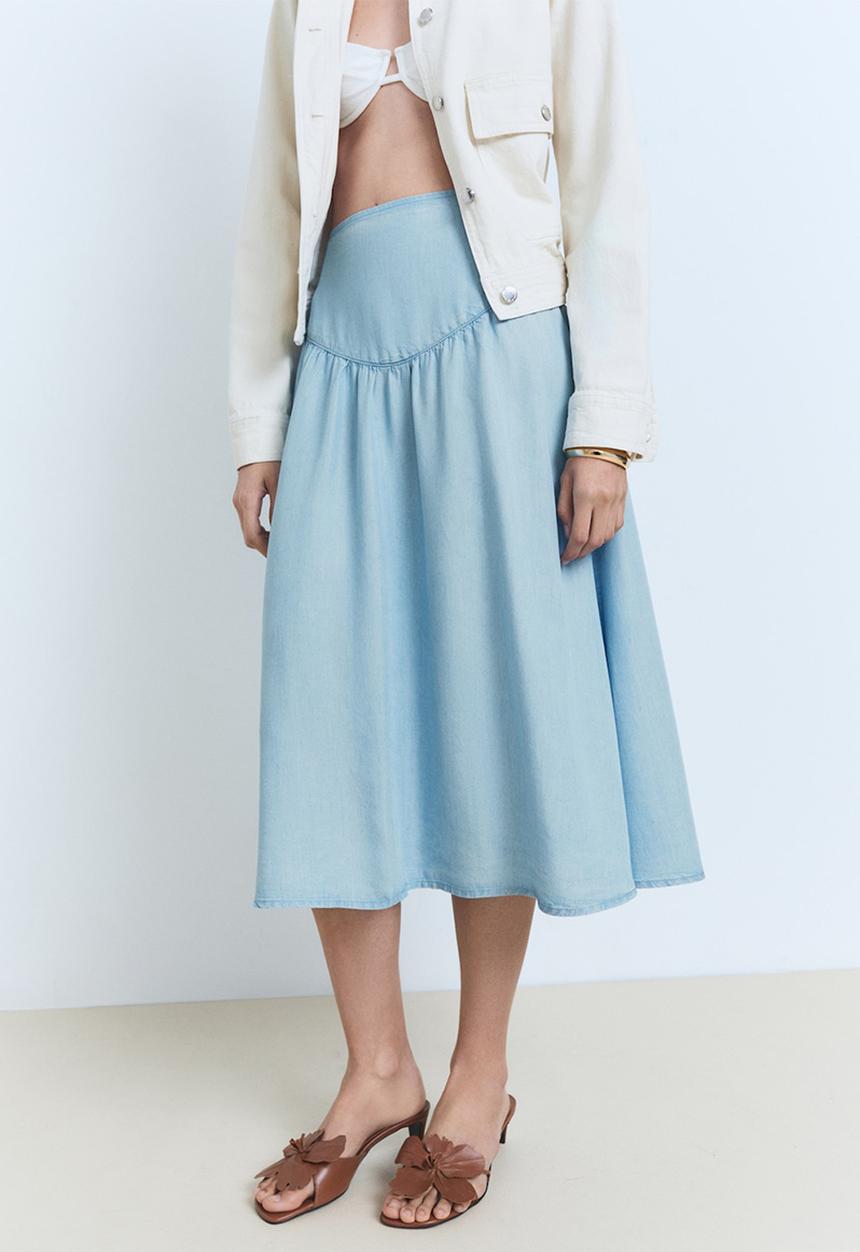 MANGO - Skirt haley - open-blue