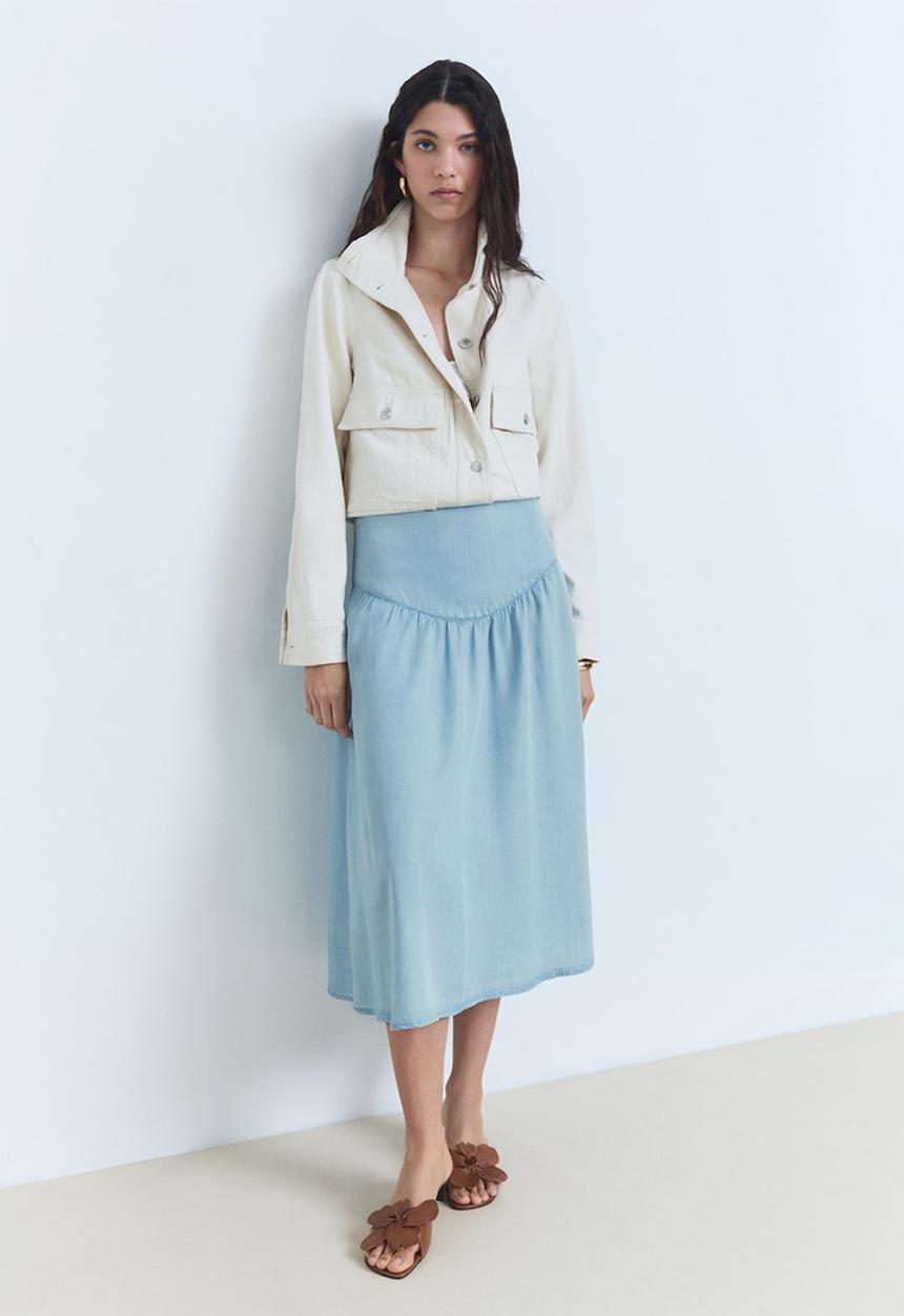 MANGO - Skirt haley - open-blue