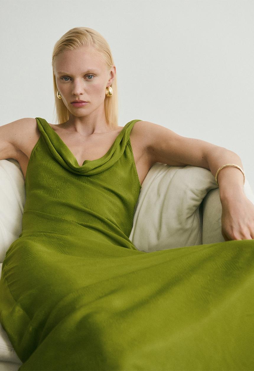 MANGO - Vestido grass - green