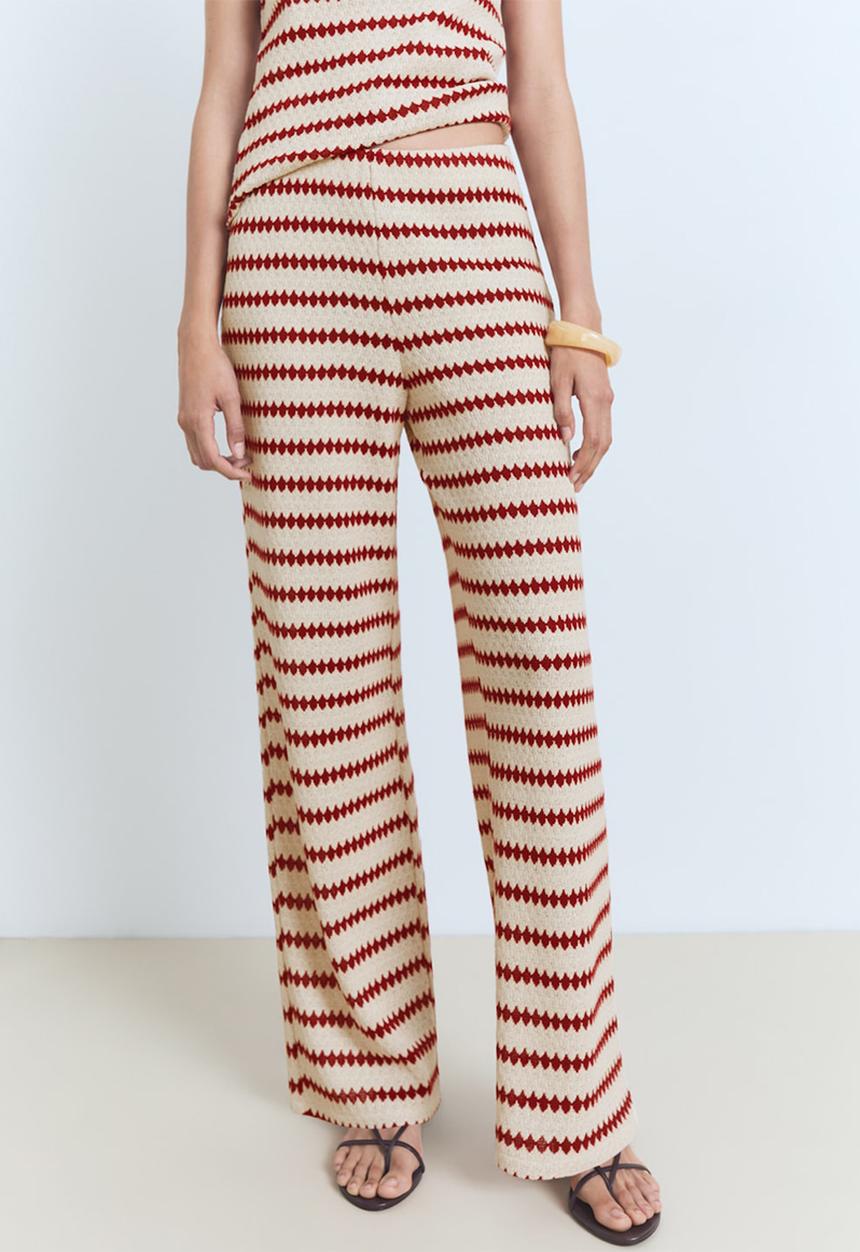 MANGO - Trousers nati  -  red