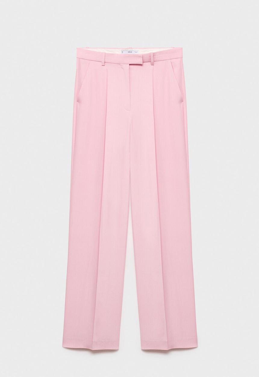 MANGO - Trousers chiado -  pink