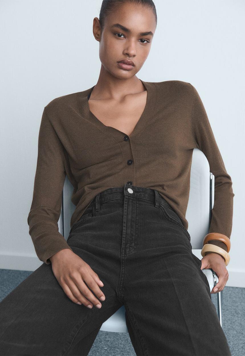 MANGO - Jeans elise - open-grey