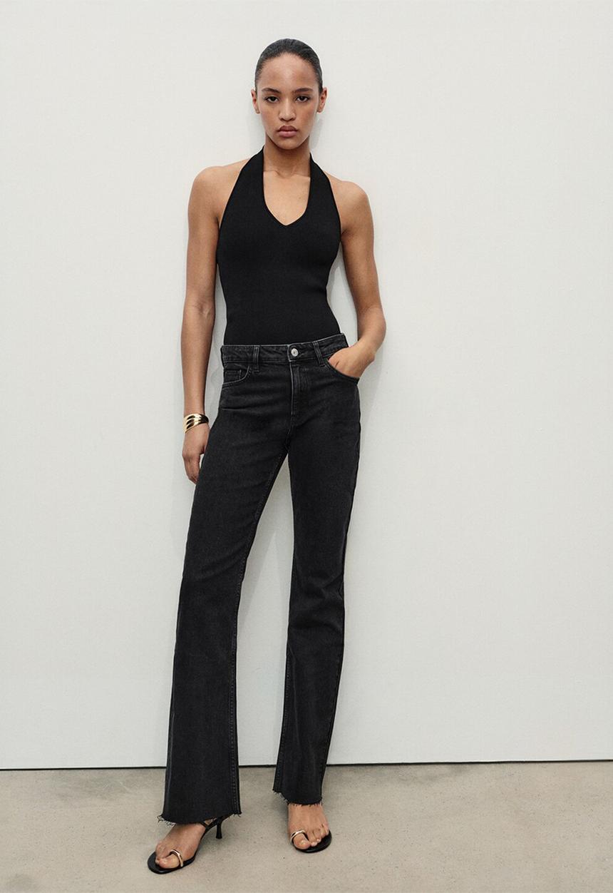 MANGO - Jeans fiona - open grey