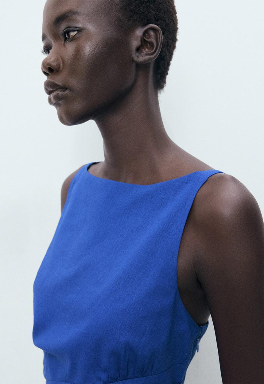 MANGO - Dress brown -  blue