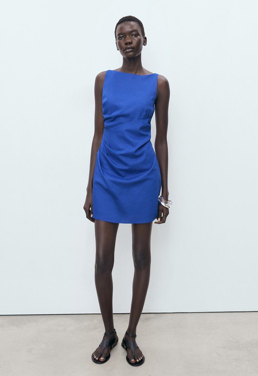 MANGO - Dress brown -  blue