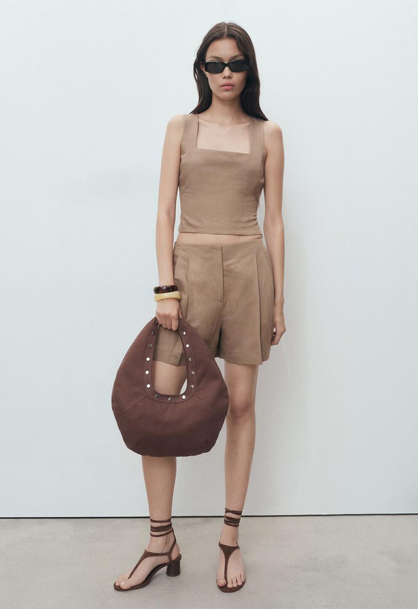 MANGO - Shorts Teresa - Brown