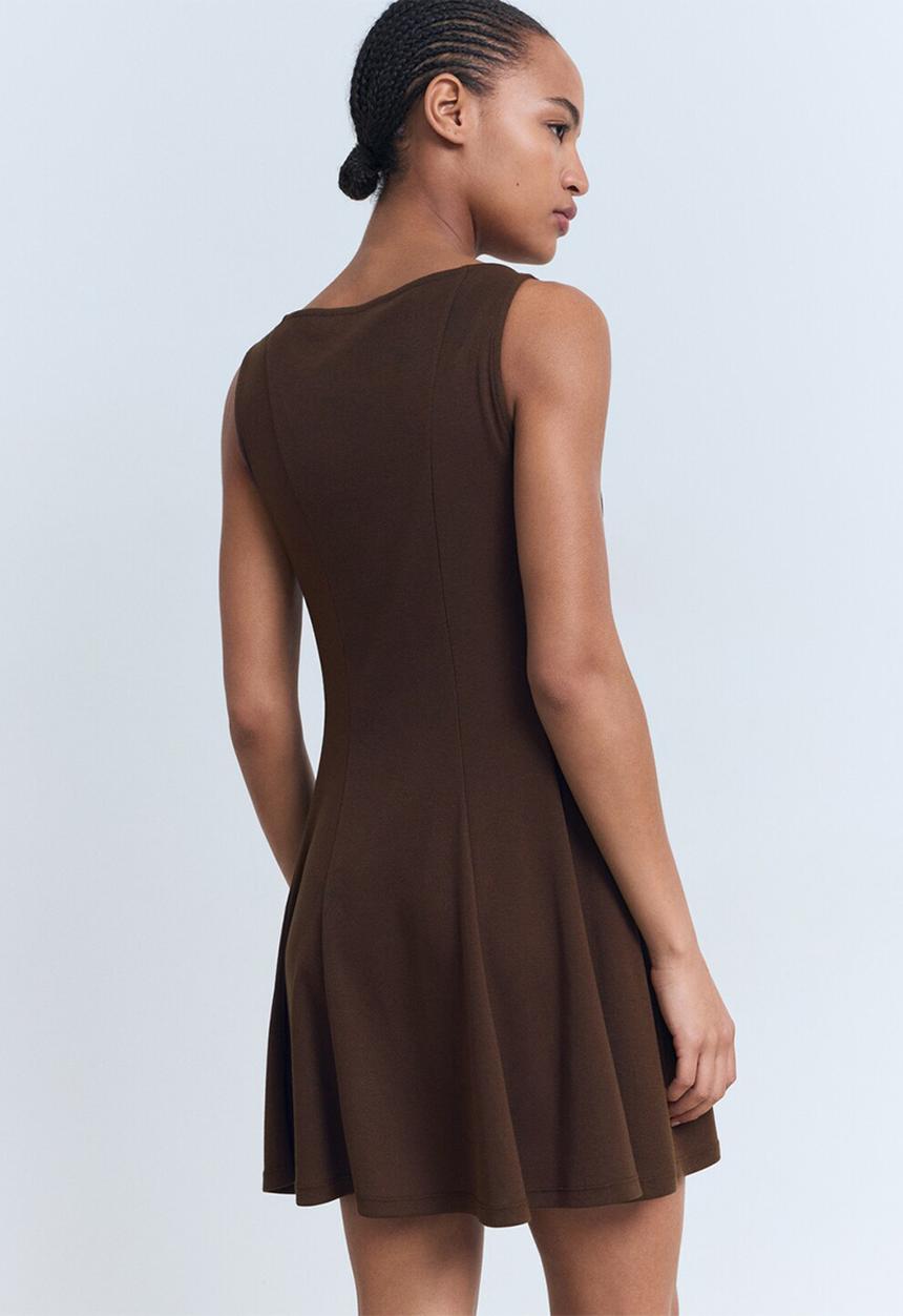 MANGO - Dress sicily -  dark brown