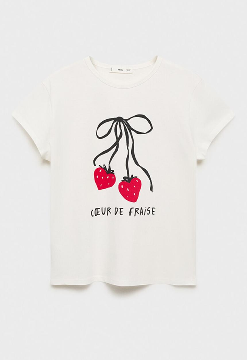 MANGO - T-shirt ilustra  -  white