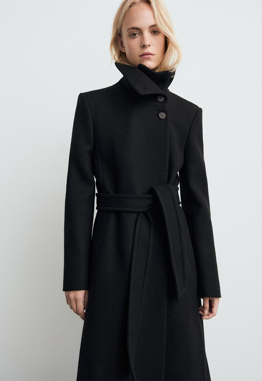 MANGO - Abrigo sirenita - black