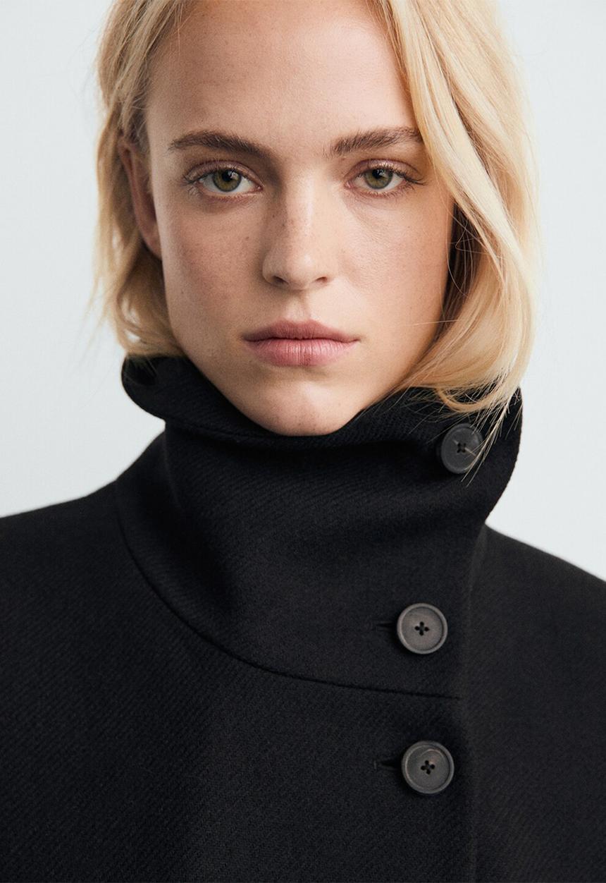 MANGO - Abrigo sirenita - black