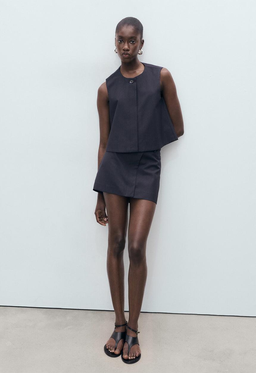 MANGO - Blouse cruz-h -  midnight navy