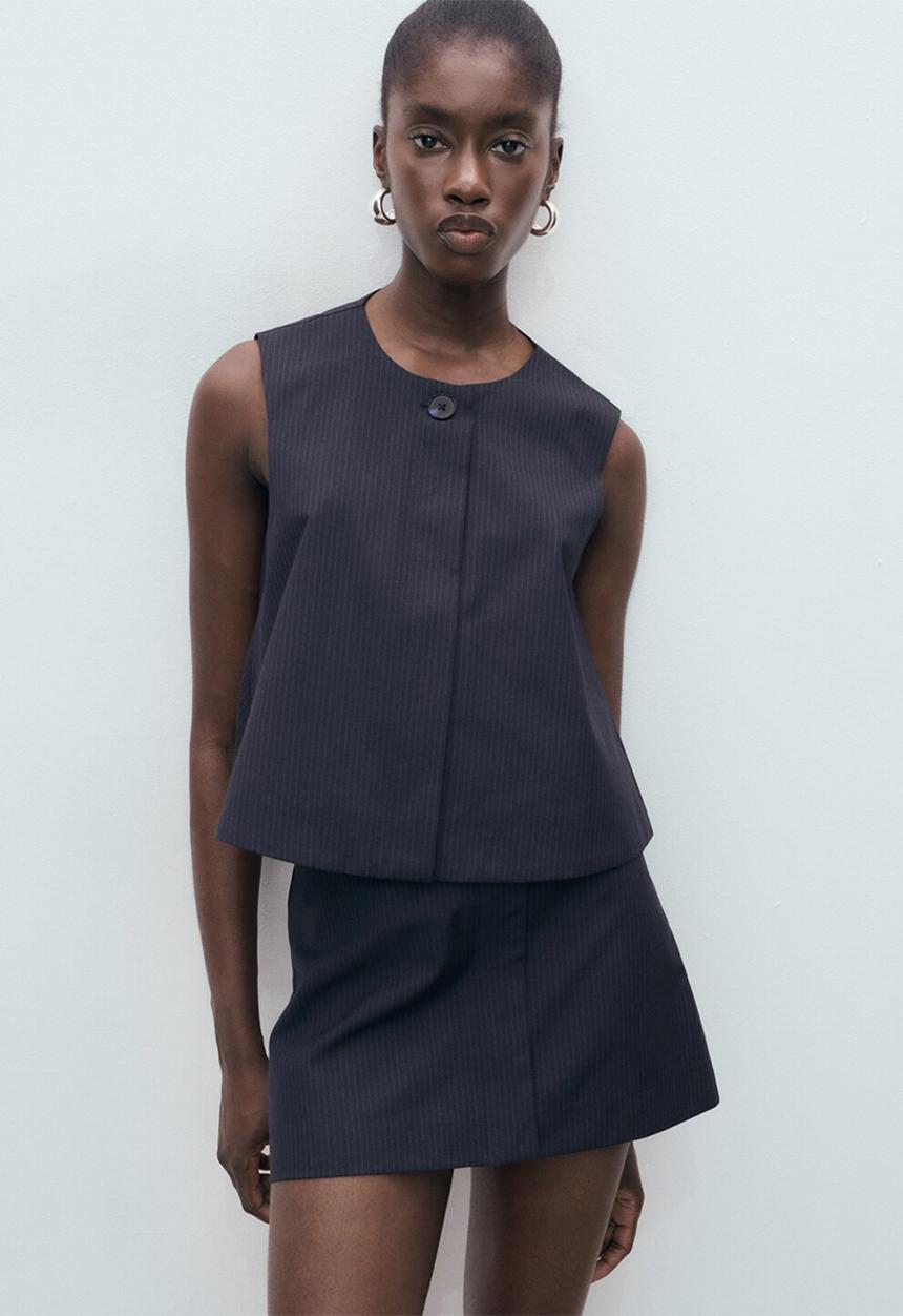 MANGO - Blouse cruz-h -  midnight navy