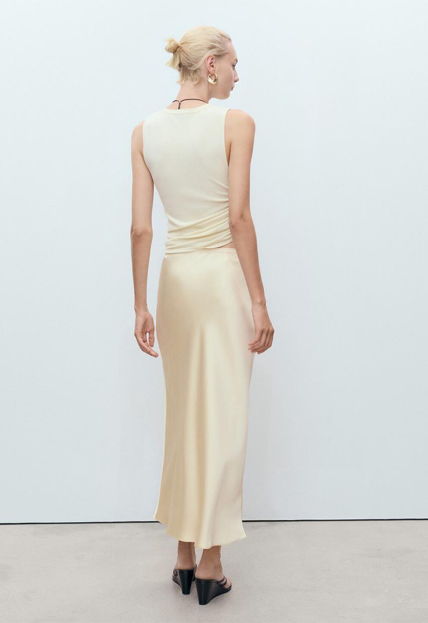 MANGO - Skirt mia - light pastel yellow