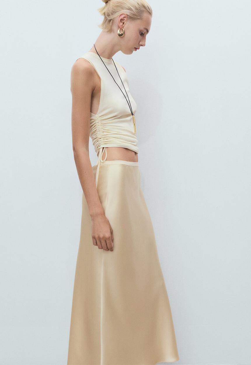 MANGO - Skirt mia - light pastel yellow