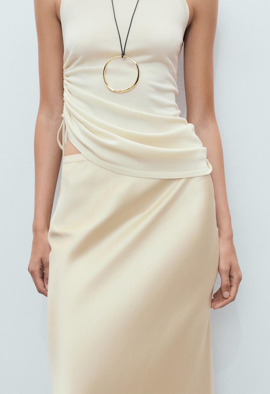 MANGO - Skirt mia - light pastel yellow