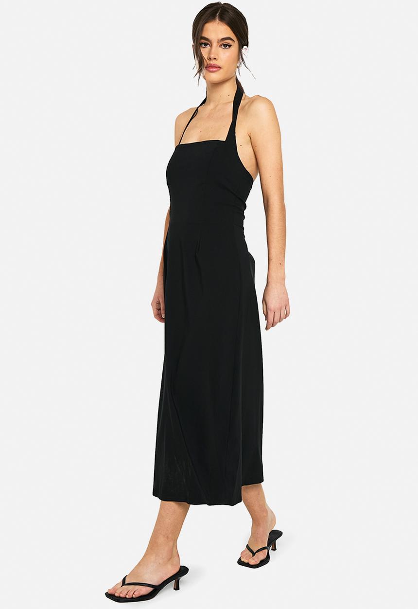 boohoo - Bengaline square neck skater midaxi dress _ black