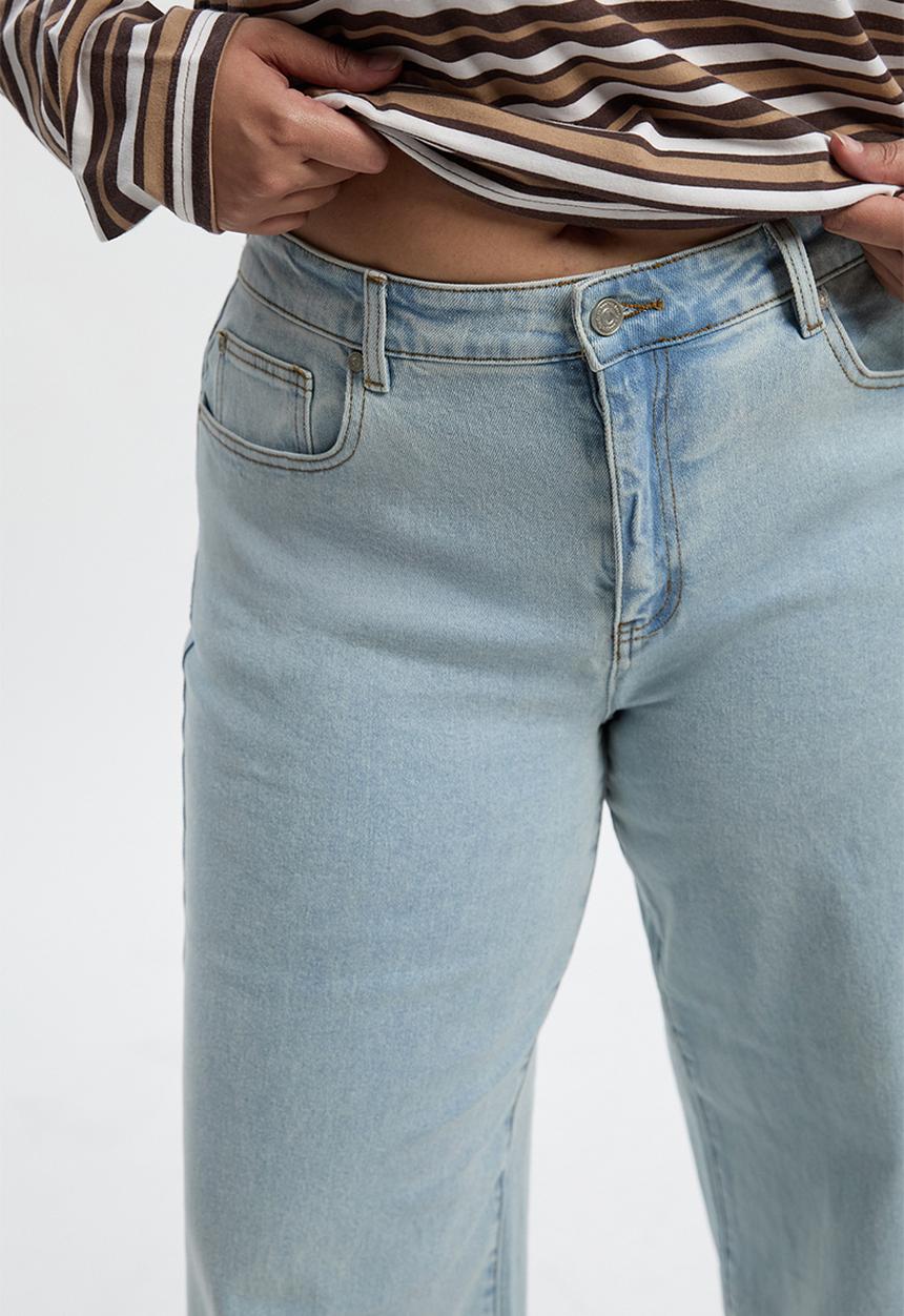 boohoo - The Plus Wide Leg Jean - Bleach Wash