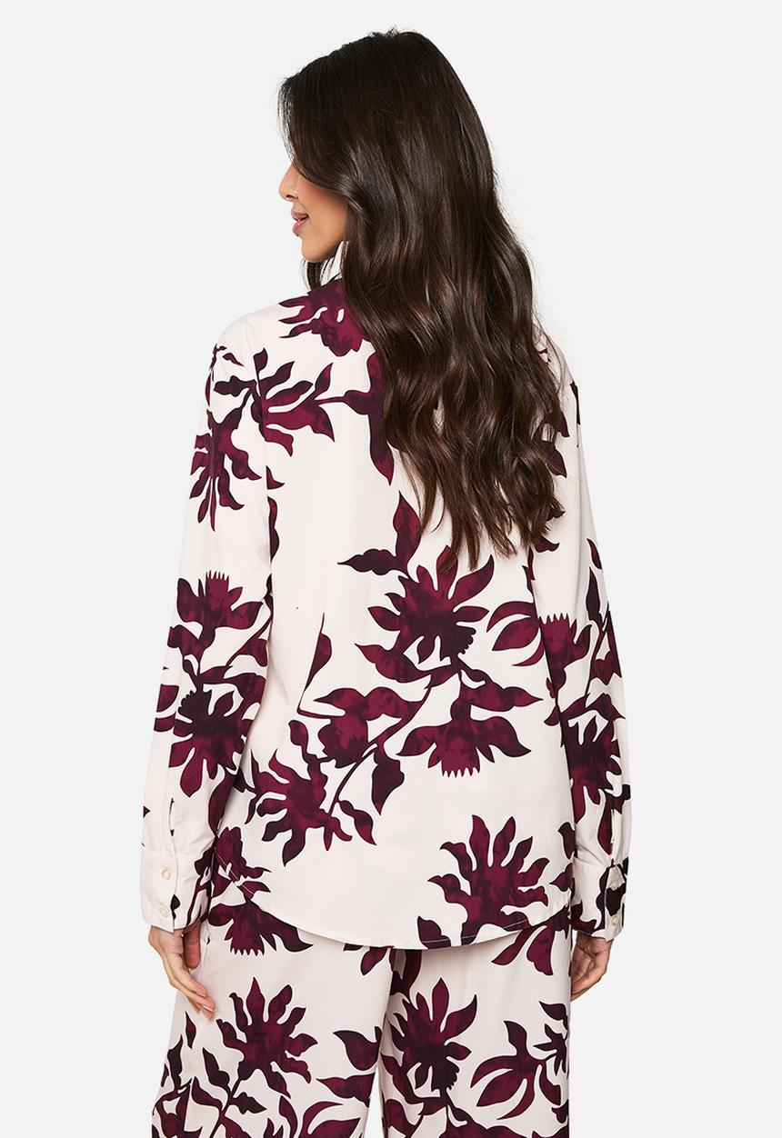 boohoo - Basic woven large floral long sleeve shirt - purple