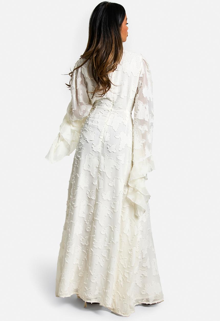 boohoo - Textured cut out maxi dress - white