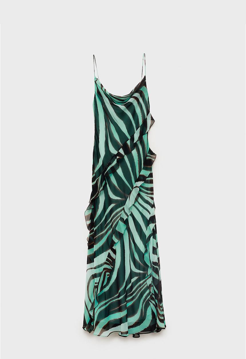 MANGO - Dress livia -  mid-green