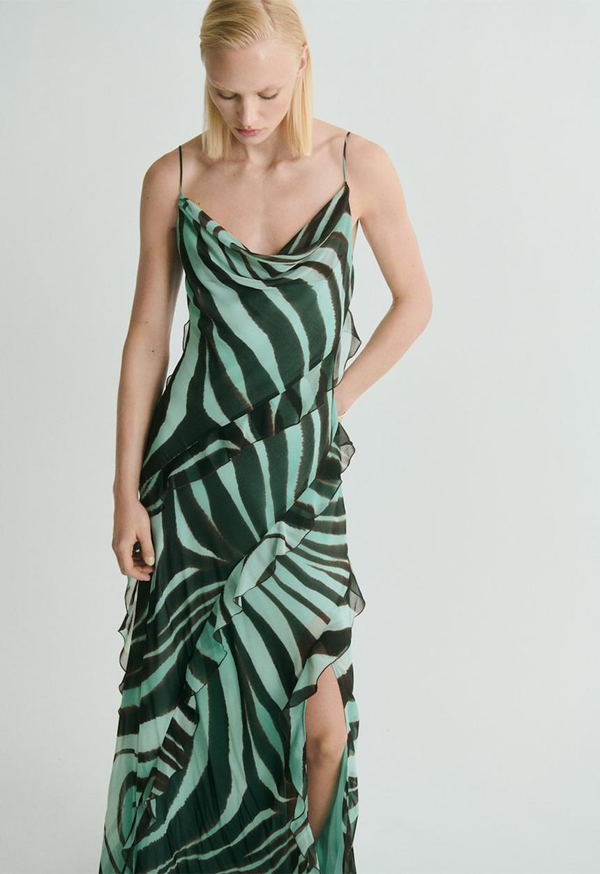 MANGO - Dress livia -  mid-green