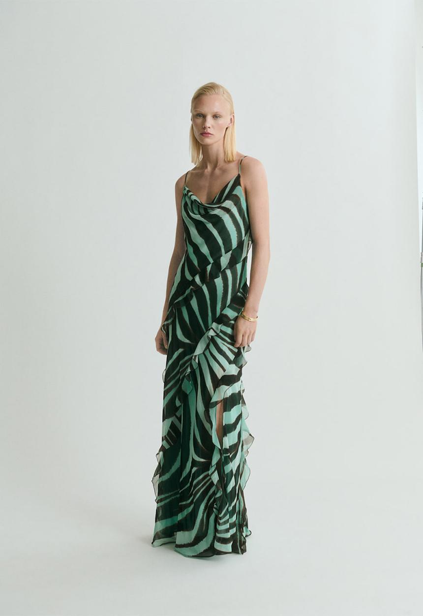 MANGO - Dress livia -  mid-green