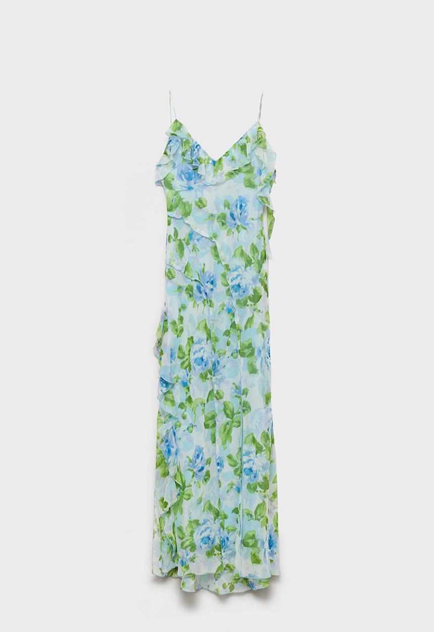 MANGO - Dress azalie -  mid-blue
