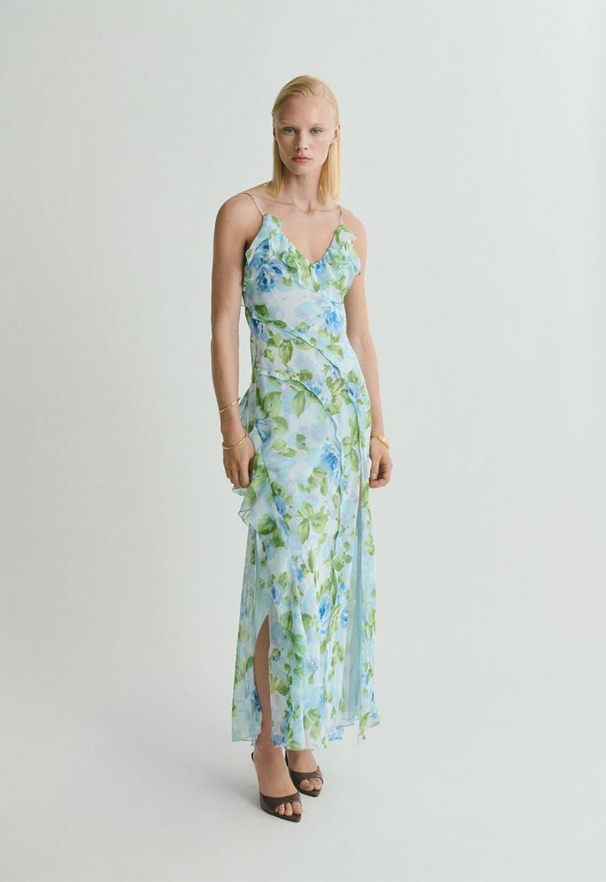 MANGO - Dress azalie -  mid-blue