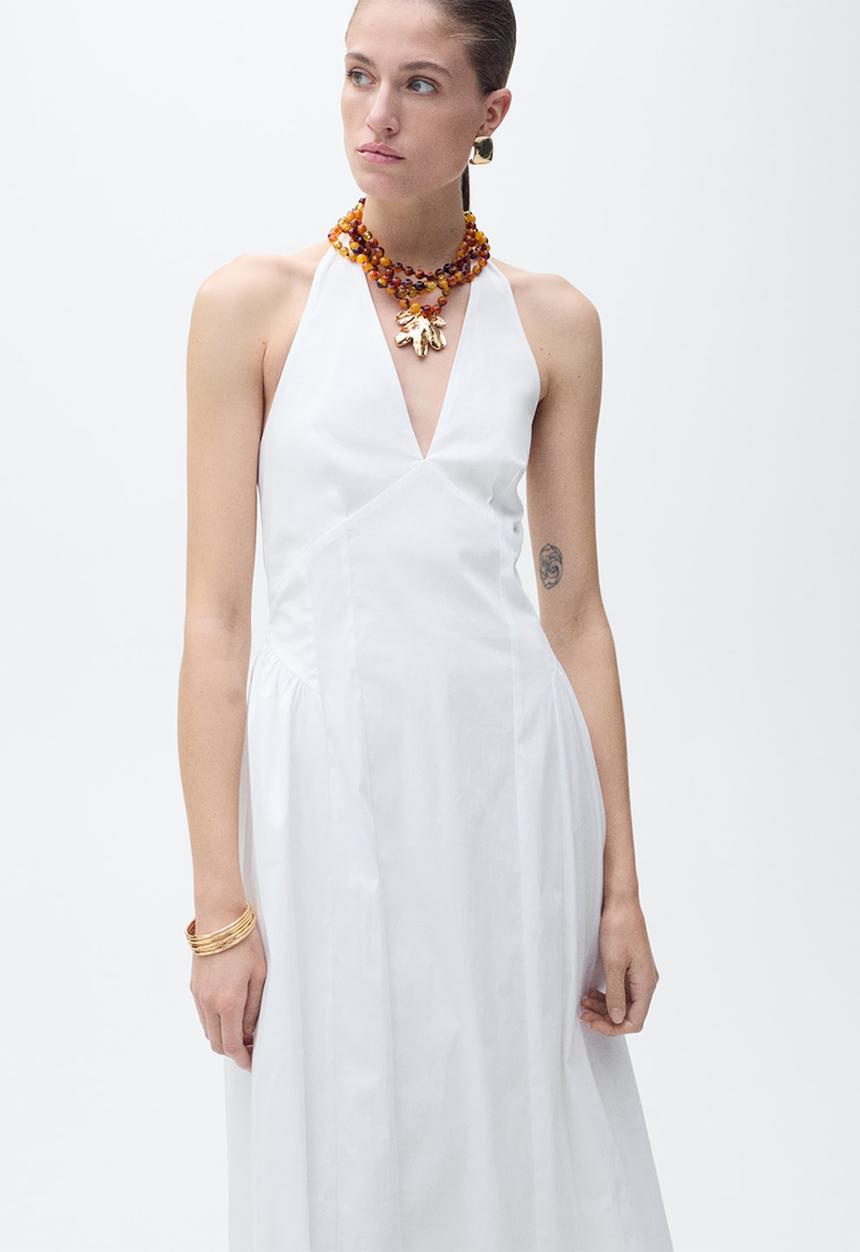 MANGO - Vestido valenti - natural