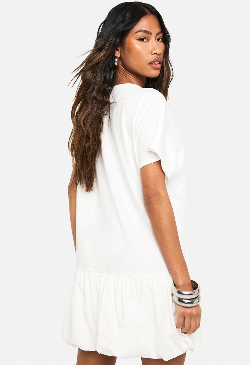 boohoo - Puffball t-shirt dress - white