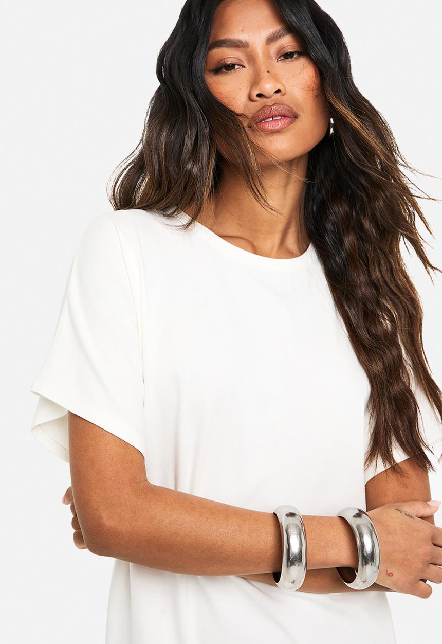 boohoo - Puffball t-shirt dress - white