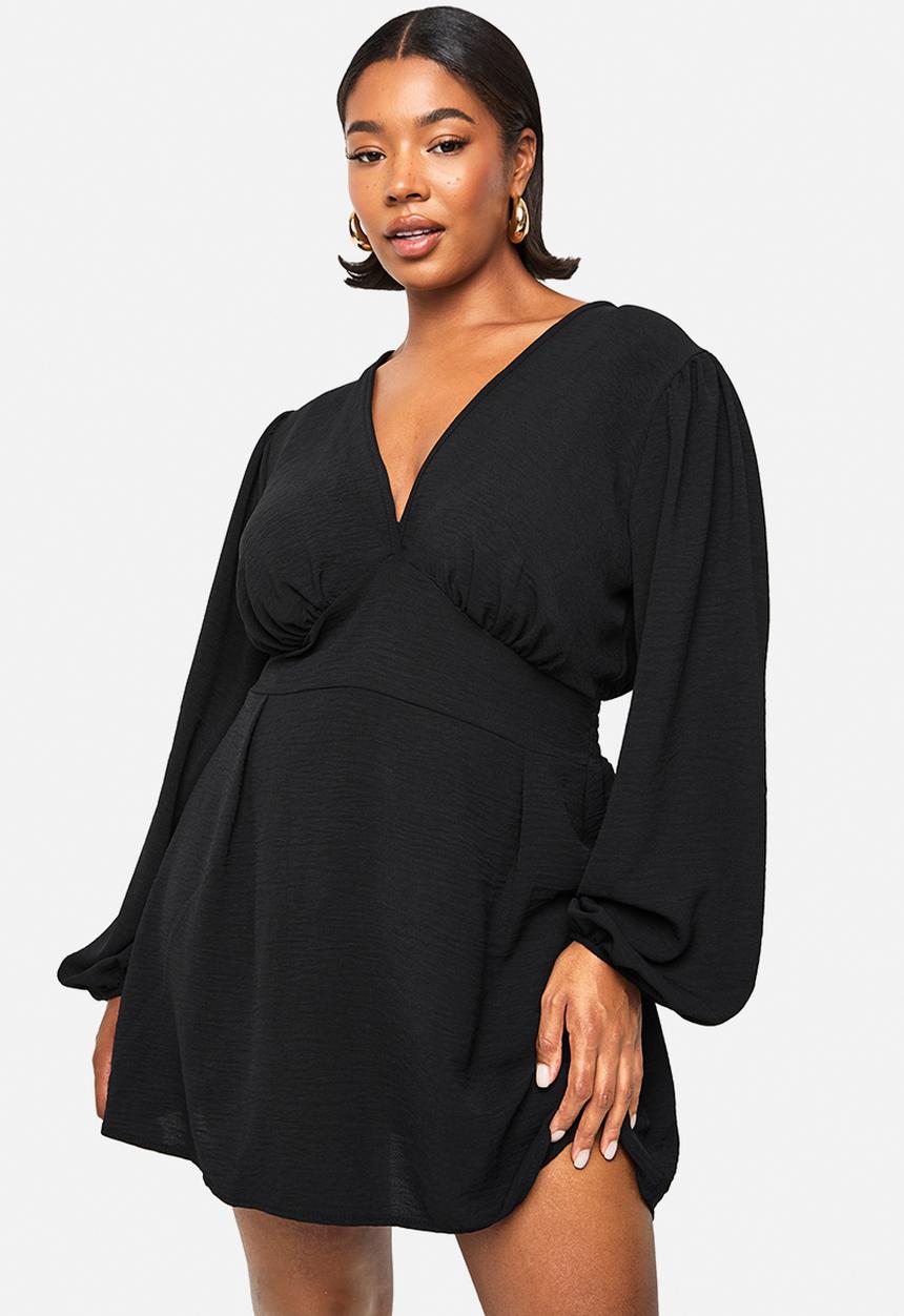 boohoo - Plus a line skater dress - black